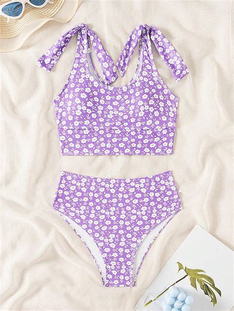 2024 New European And American Style Bikini Set Ditsy Floral Two Piece