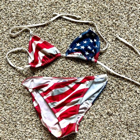 Old Navy Swim Y K American Flag String Bikini Poshmark