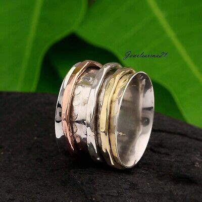 Solid Sterling Silver Spinner Ring Mediation Ring Handmade Gift