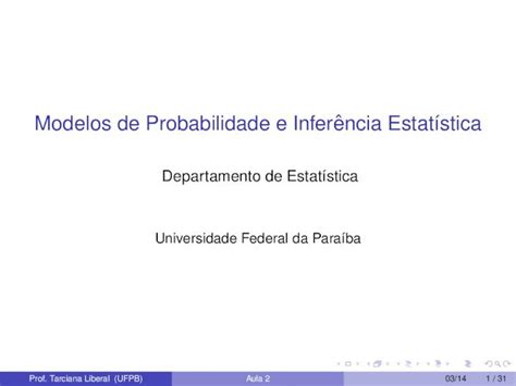 Pdf Modelos De Probabilidade E Infer Ncia Estat Sticatarciana Mpie