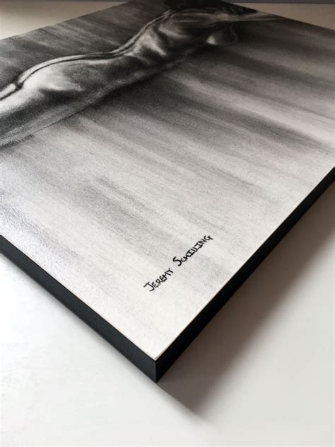 Nude Female Figure Original Charcoal Drawing On Panel Jeremy Schilling Naked Woman