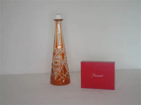 Ancienne Carafe En Cristal Taill Crystal De Baccarat Lagny Orange Eur