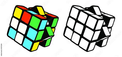 Rubik S Cube Vector Illustration Hand Drawn Vector De Stock Adobe Stock