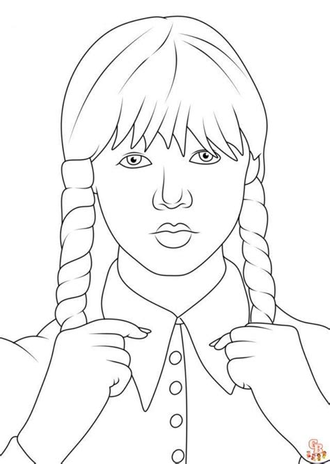 Imprimible Wednesday Addams P Ginas Para Colorear Gbcoloring The Best