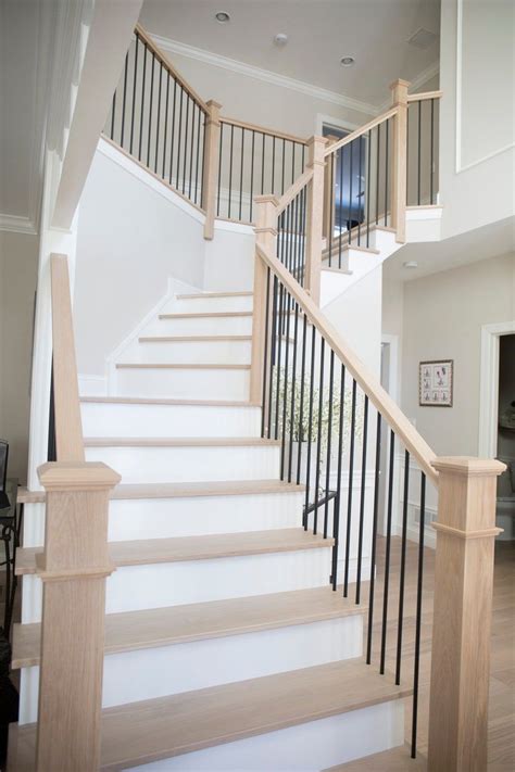 White Oak Stair Handrail Modern Style Hardwood 6084 Etsy In 2023