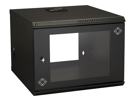 Black Box Wallmount Cabinet - Cabinet - wall mountable - black - 8U ...