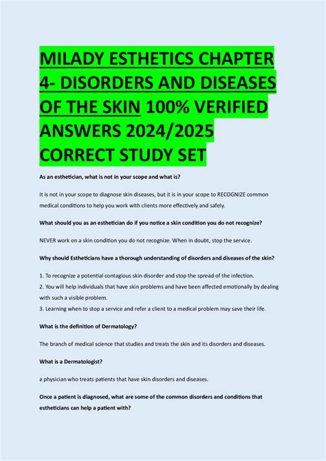 Disorders Of The Skin Are Milady 8