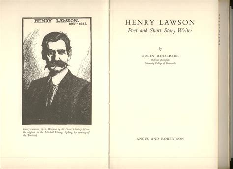 henry lawson poet  short story writer  roderick colin