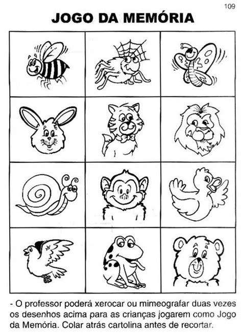 Jogo Da Memória Para Imprimir E Colorir - 55+ Desenhos do Jogo de Memória para Imprimir e Colorir/Pintar