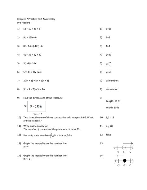 Chapter 7 Practice Test Answer Key Pre-Algebra 1) 5a | Exercises