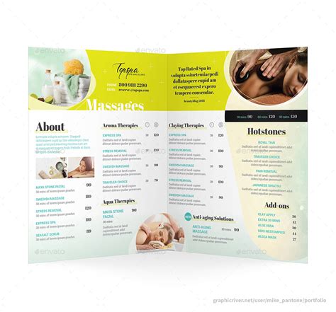 Spa Bifold Halffold Brochure 10 Print Templates Graphicriver