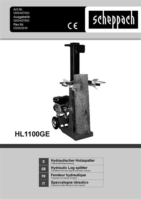 Scheppach Hl Ge Translation From The Original Instruction Manual Pdf