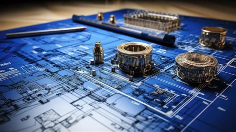 Technical blueprints in abstract innovation | Premium AI-generated image