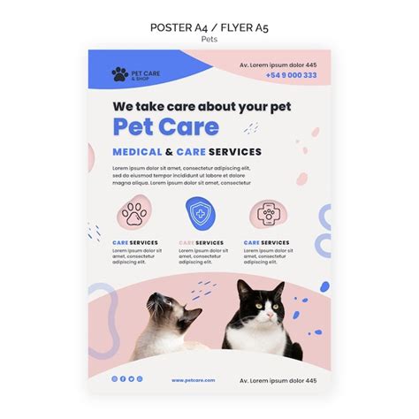 Free Psd Pets Care Poster Design Template