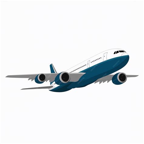Un avión moderno en pleno vuelo | Vector Premium