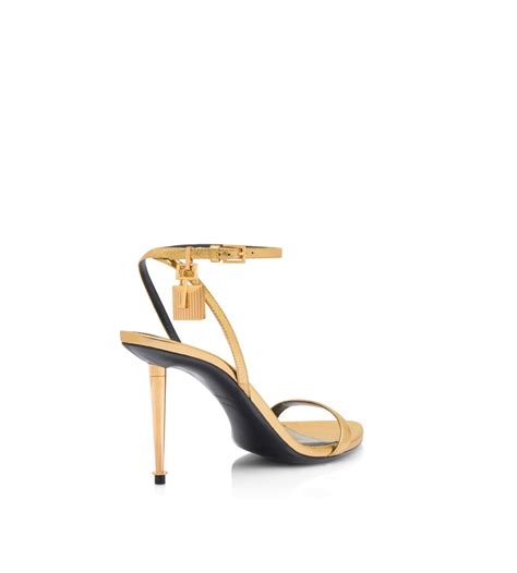 Laminated Nappa Leather Padlock Pointy Naked Sandal 85mm Tom Ford UK