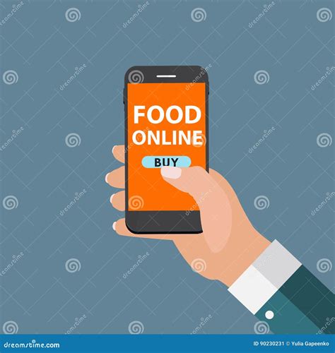 Bewegliches Apps-Konzept-on-line-Lebensmittel-Lieferung, Einkaufen, E