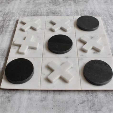 New Marble Tic Tac Toe Board Game Noughts Crosses 30cm Dalisay