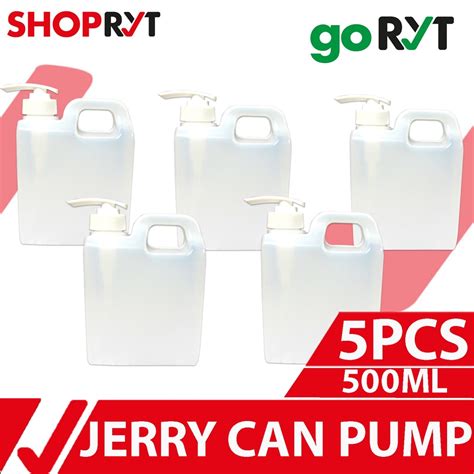 ShopRYT Jerry Can Pump 500ml HDPE 5PCS Plastic Container Lotion Pump