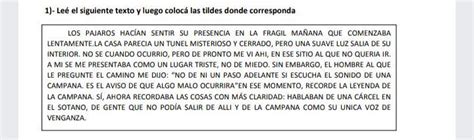 Lee el siguiente texto y luego coloca las tildes dónde corresponda