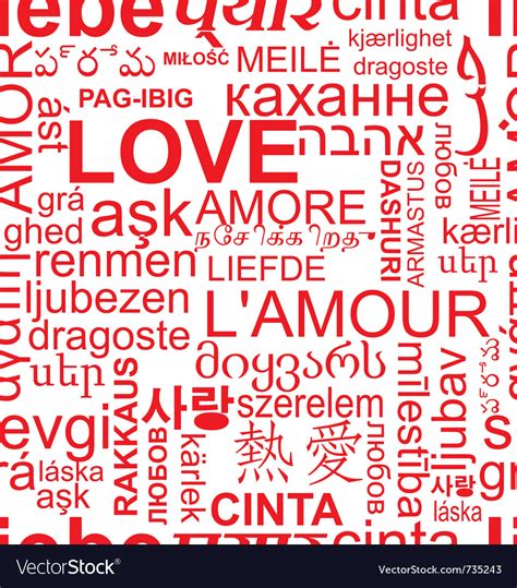 Seamless love background - word collage Royalty Free Vector