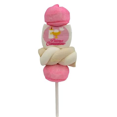 Mini Spiedini Di Marshmallow Battesimo Celeste Nuova Grafiga Pz