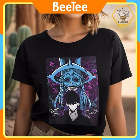 Oversize T Shirt Printed Solo Leveling Sung Jin Woo Bellion Beru Igris