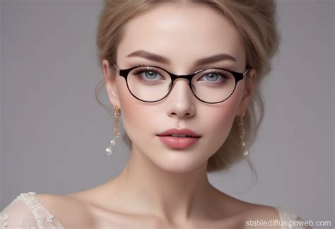 Elegant Model In High End Eyeglasses And Modern Fashion Stable