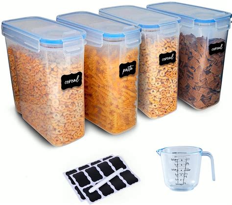 Amazon.com: Cereal Container Storage Set of 4 - Airtight Food Storage ...