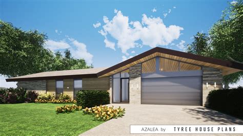 Azalea. Mid-Century Ranch Home by Tyree House Plans.