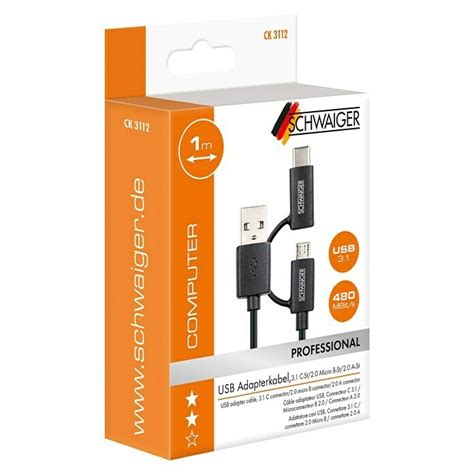 Schwaiger Usb Adapterkabel Usb C Stecker Auf Usb Micro B