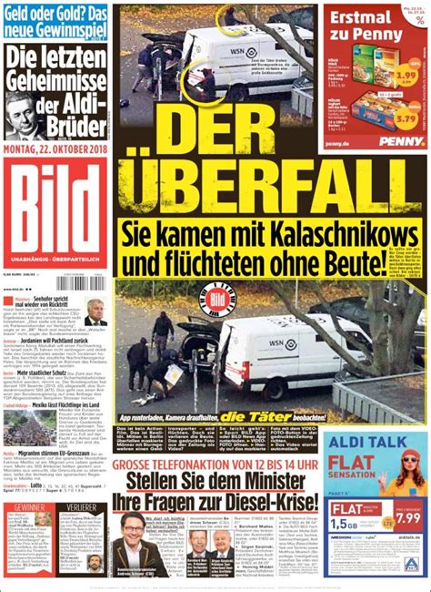 Newspaper Bild Germany Newspapers In Germany Monday S Edition