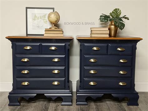 Nightstands In Coastal Blue And Antique Walnut General Finishes Design