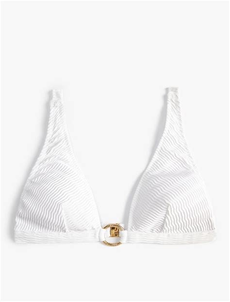 Beyaz Kad N Gen Bikini St Dokulu Metal Aksesuarl Sak Mm Koton