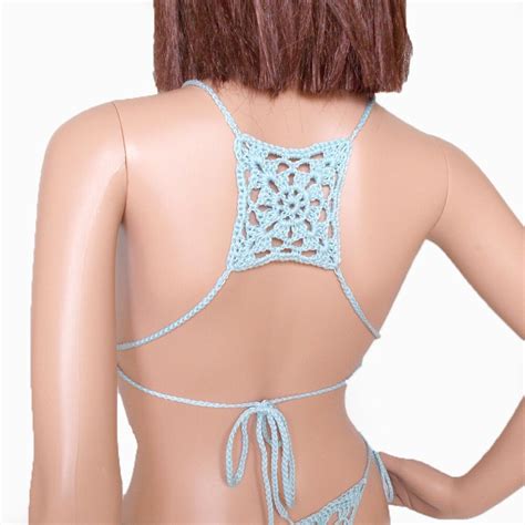 Extreme Micro G String Blue Thong Bikini High Hip Brazilian Etsy