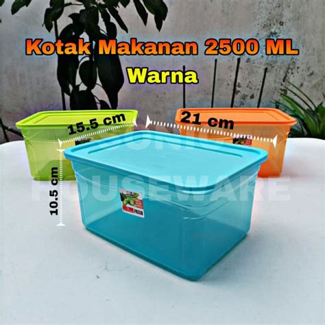 Jual Toples Kotak Makan Makanan Sealware Segi Wadah Food Box 2500 ML