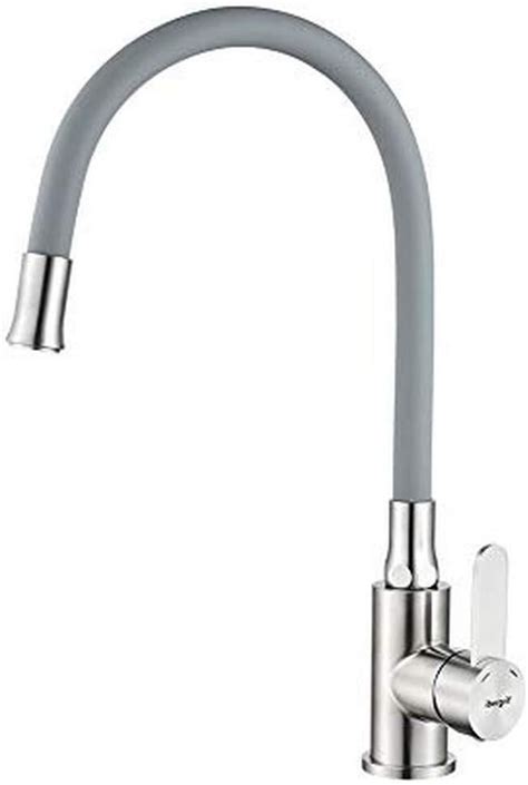 Ibergrif Grey Kitchen Tap With Universal Flexible Spout Monobloc Sink