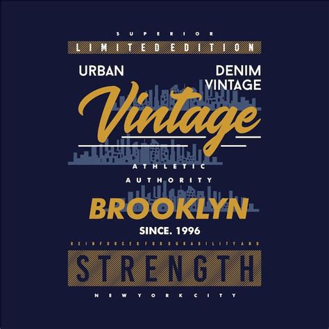 Urban denim brooklyn diseño de camiseta gráfica tipografía estilo