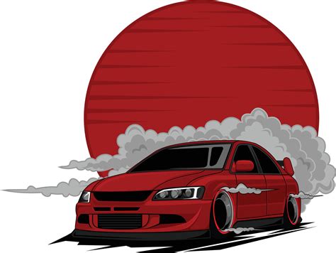 Red Car Drift Vector 11965757 Vector Art At Vecteezy