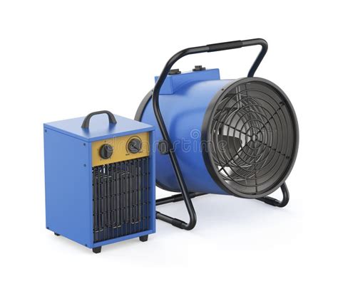 Two Different Industrial Electric Fan Heaters Stock Photo