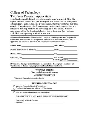 Fillable Online M Pittstate Two Year Program Application Fax Email