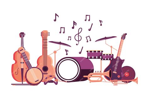 Premium Vector Music Instrument Cartoon