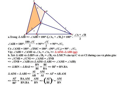 Cho tam giác ABC I là giao điểm 3 đường phân giác Đường thẳng qua I