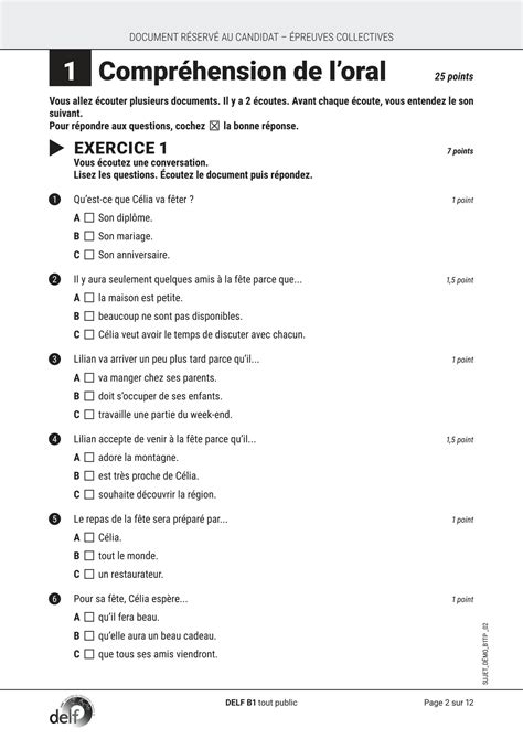 Solution Exemple Sujet Delf B Tp Document Candidat Comprehension