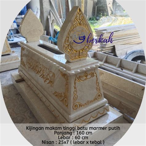 Jual Kijingan Makam Super Mewah Batu Marmer Putih Full Grafir X