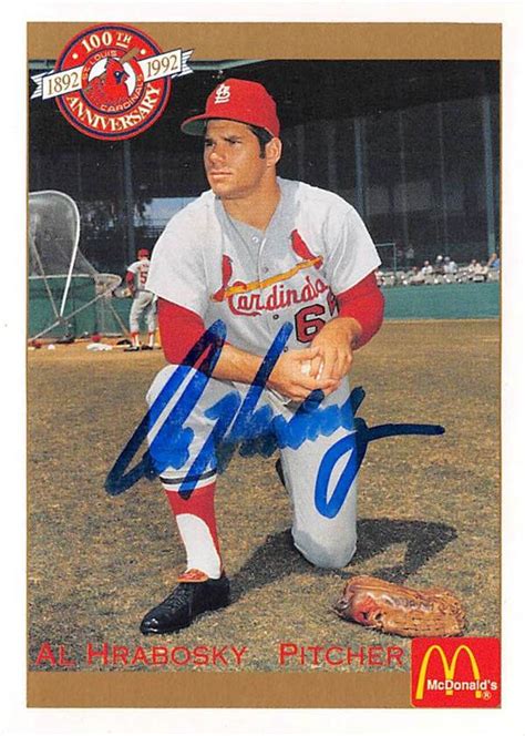 Al Hrabosky Autographed Baseball Card St Louis Cardinals Pacific