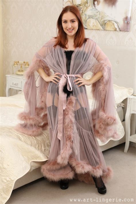 Art Lingerie Rachelle In Her Robe Black Lingerie And Stockings