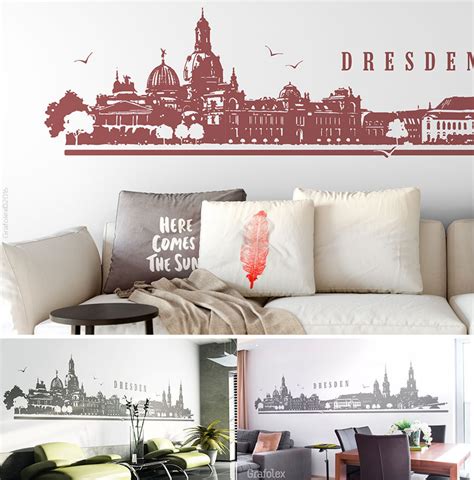 Wandtattoo Skyline Dresden Stadt Panorama Silhouette Etsy De