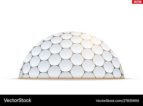 Geodesic Dome Hexagon Honeycombs Form Royalty Free Vector