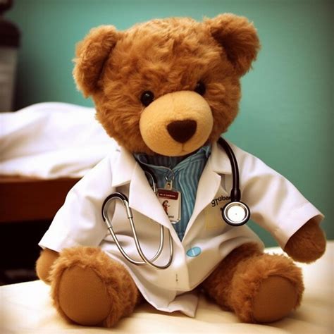 Premium Ai Image Arafed Teddy Bear Dressed In A Doctors Coat And Stethoscope Generative Ai